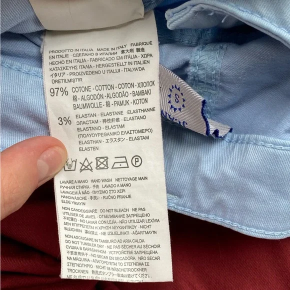 Exclusive Italian-Made Light Blue Designer Pants with Nautical Details - Picture 8 of 9